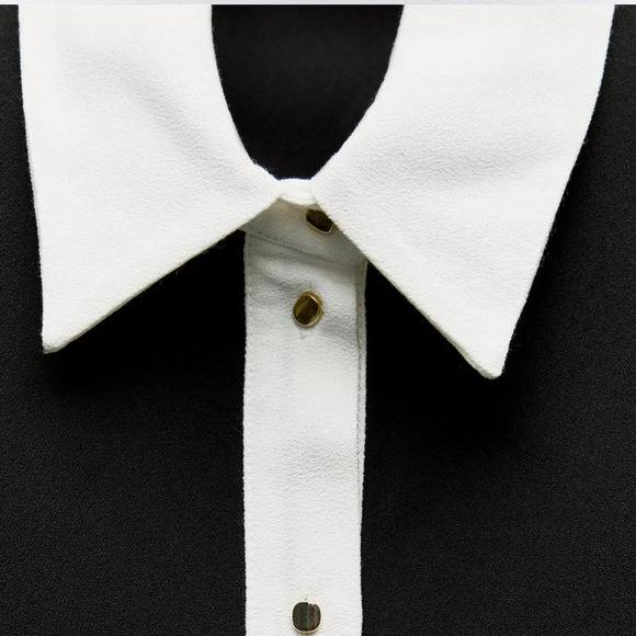 ZARA SHOULDER PAD BLACK MINI DRESS NWT - Picture 8 of 9